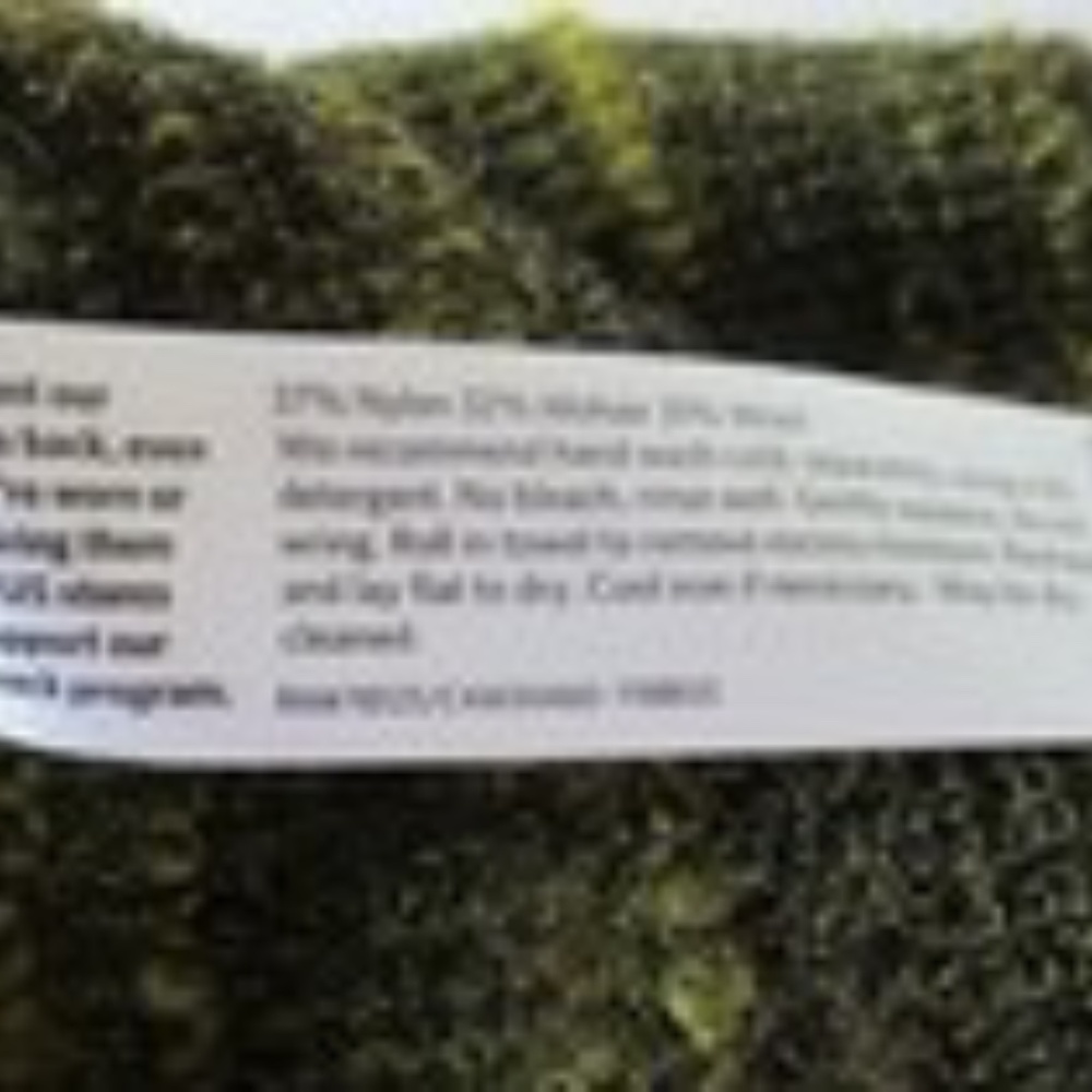 EILEEN FISHER Olive Green Mohair Boucle Open Front Cardigan - Picture 9 of 11
